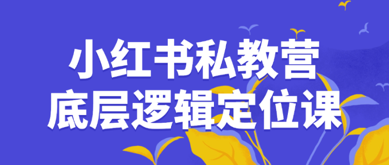 小红书私教营底层逻辑定位课-渡漳网