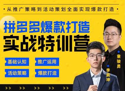 玺承云《拼多多爆款打造实战特训营》一套从入门到高手课程-渡漳网