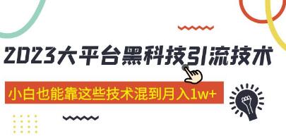 2023《大平台黑科技引流技术》小白也能靠这些技术混到月入1w+-渡漳网