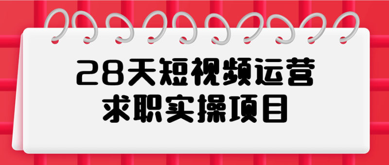28天短视频运营求职实操项目-渡漳网