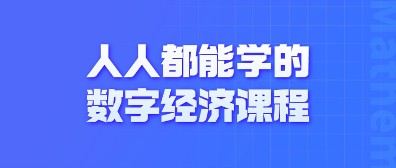 人人都能学的数字经济课程-渡漳网