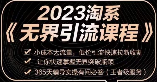 《淘系无界引流实操课程》小成本大流量，低价引流快速拉新收割-渡漳网