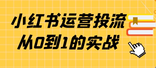小红书运营投流,小红书广告投放从0到1的实战课-渡漳网