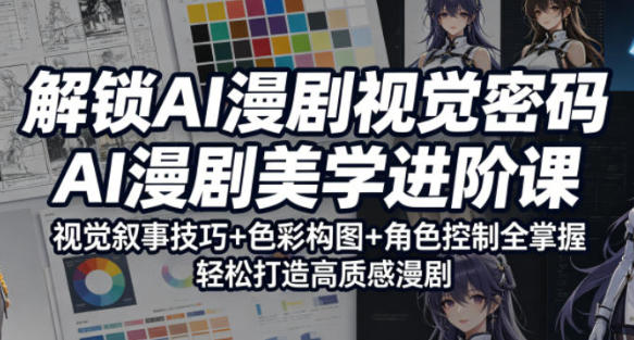 AI漫剧视觉密码，视觉叙事技巧+色彩构图+角色控制全掌握-渡漳网
