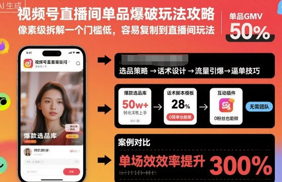 视频号直播间单品爆破玩法攻略，容易复制到直播间玩法-渡漳网