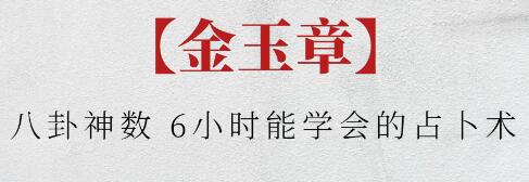 金玉章《八卦神数》6小时能学会的占卜术-渡漳网