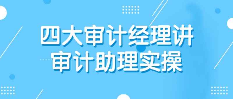 四大审计经理讲审计助理实操-渡漳网