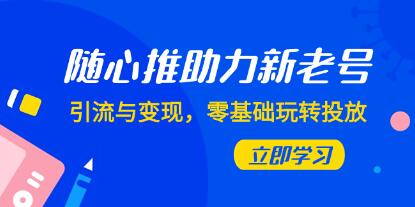 《随心推助力新老号》引流与变现，零基础玩转投放-渡漳网