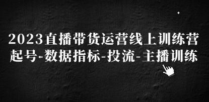《直播带货运营线上训练营》起号-数据指标-投流-主播训练-渡漳网