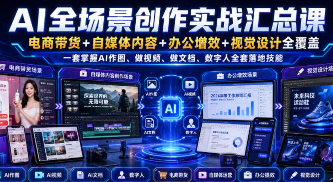 小鑫AI全场景创作实战汇总课-渡漳网