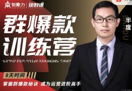 半度《淘宝群爆款训练营》8天掌握群爆款秘诀,成为运营进阶高手-渡漳网