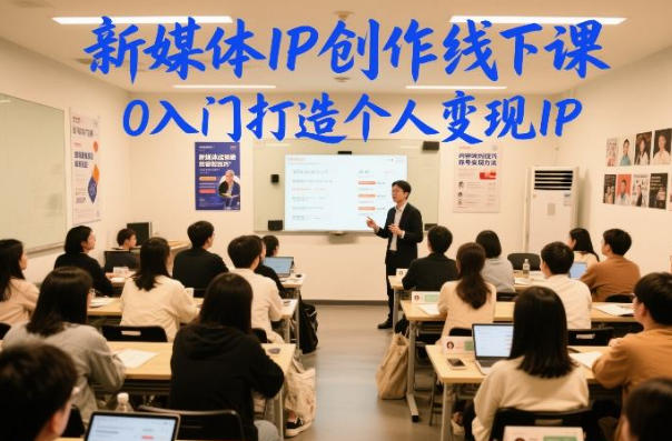 新媒体IP创作线下课，0入门打造个人变现IP-渡漳网