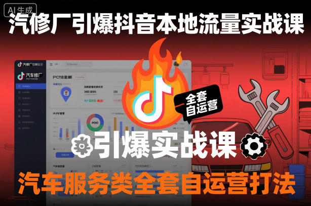 汽修厂引爆抖音本地流量实战课-渡漳网