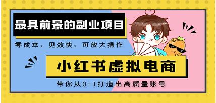 《小红书图文号虚拟电商项目》零成本,见效快,好实操,容易上手-渡漳网