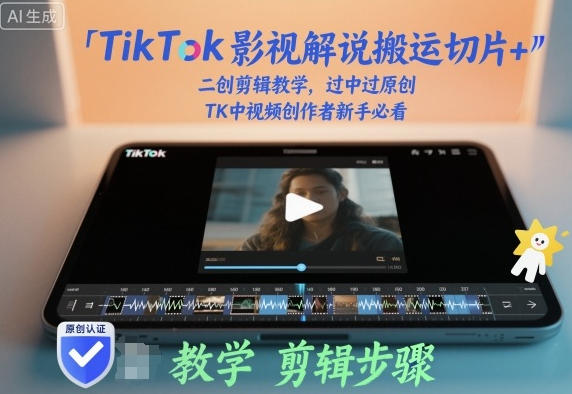 TikTok影视解说搬运切片+二创剪辑教学,过中过原创-渡漳网