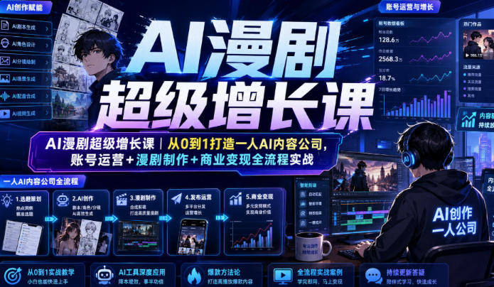AI漫剧超级增长课-渡漳网