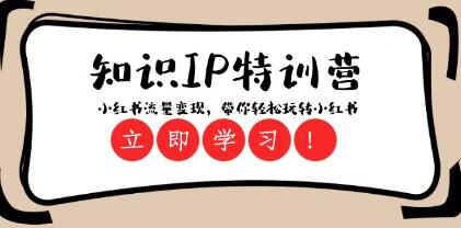 知识IP特训营《小红书流量变现》带你轻松玩转小红书-渡漳网