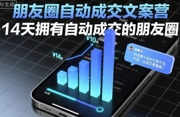 朋友圈自动成交文案营，14天拥有自动成交的朋友圈-渡漳网