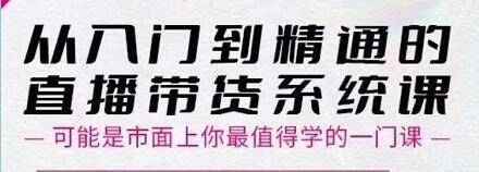 大播汇《从入门到精通的直播带货系统课》四大导师,带你玩转抖音直播带货-渡漳网