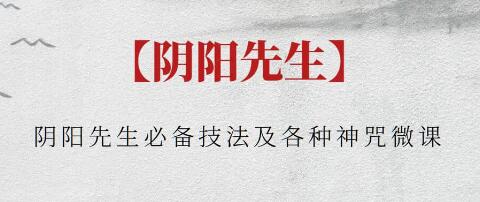 阴阳先生《必备技法及各种神咒微课》-渡漳网