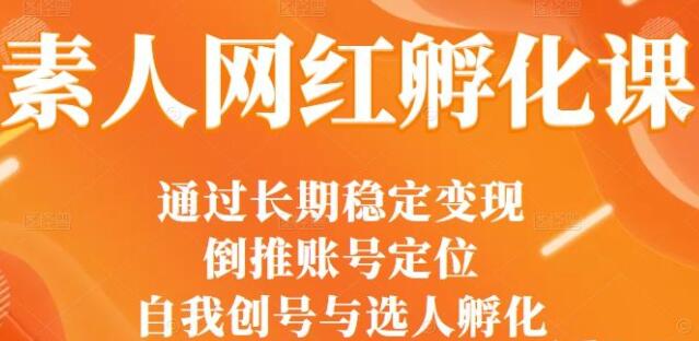 马大个《素人网红孵化课》通过长期稳定变现,自我创号与选人孵化-渡漳网