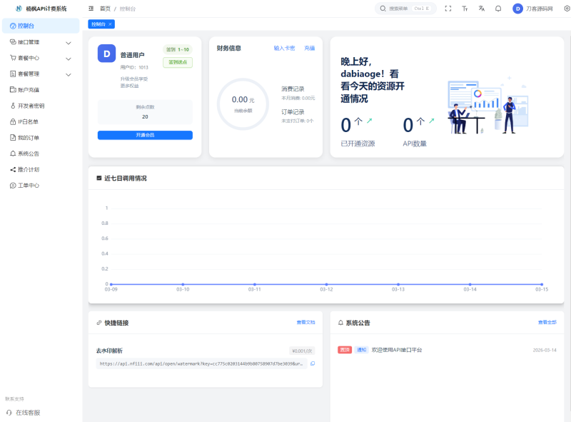 2026全新UI解析计费系统源码 附教程-渡漳网