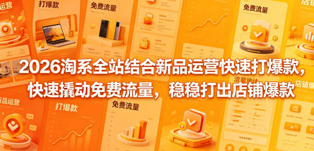 淘系全站结合新品运营快速打爆款，快速撬动免费流量，稳稳打出店铺爆款-渡漳网