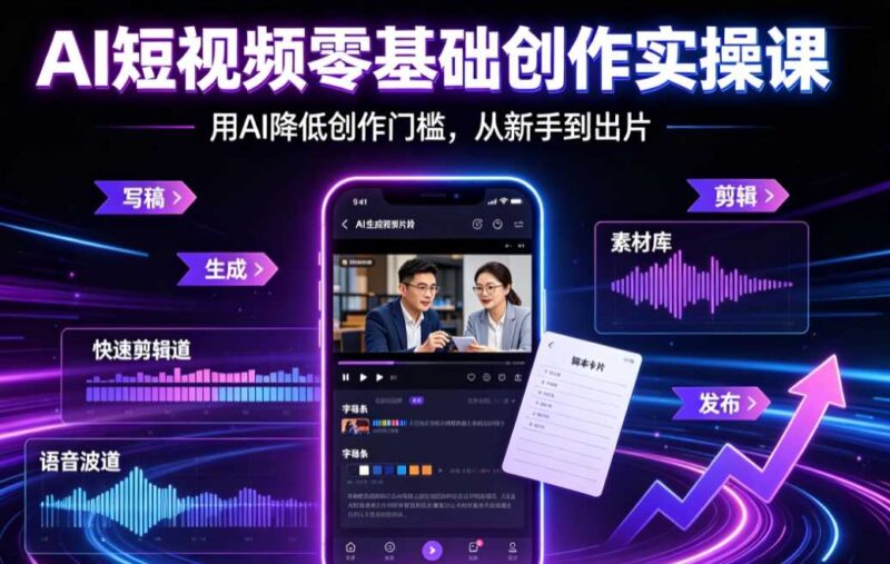 AI短视频零基础创作实操课-渡漳网