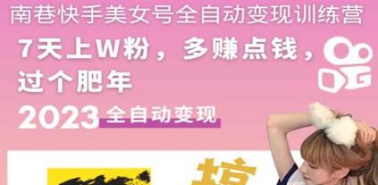 《快手美女号全自动变现训练营1.0》3到7天w粉,单账号每天利润300-500-渡漳网