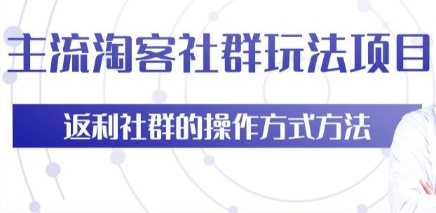 主流淘宝客社群玩法项目,返利社群玩法技巧-渡漳网