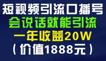 安妈《短视频引流口播号》会说话就能引流,一年收益20W-渡漳网