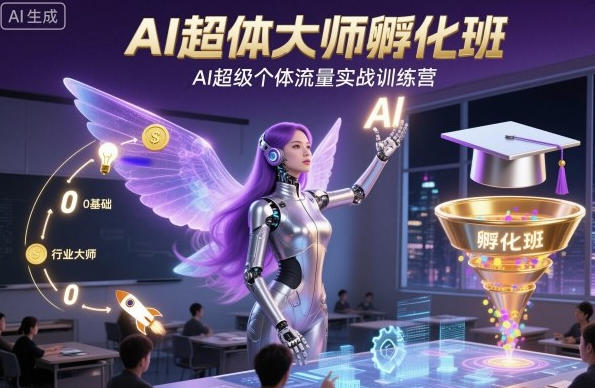 AI超体大师孵化班,AI超级个体流量实战训练营-渡漳网