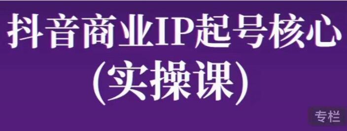 《抖音商业IP起号核心实操课》带你玩转算法,流量,内容,架构,变现-渡漳网