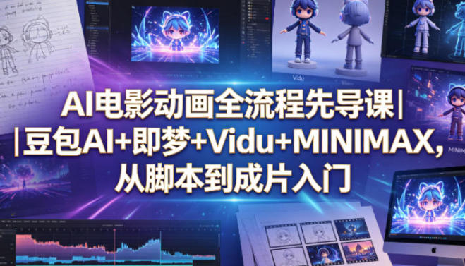 AI电影动画全流程先导课 豆包AI+即梦+Vidu+MINIMAX，从脚本到成片入门-渡漳网