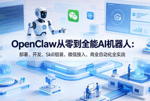 OpenClaw从零到全能AI机器人：部署、开发、Skill组装、微信接入、商业自动化全实战-渡漳网