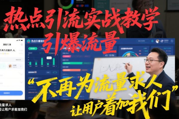热点引流实战教学，引爆流量 让用户求着加我们-渡漳网