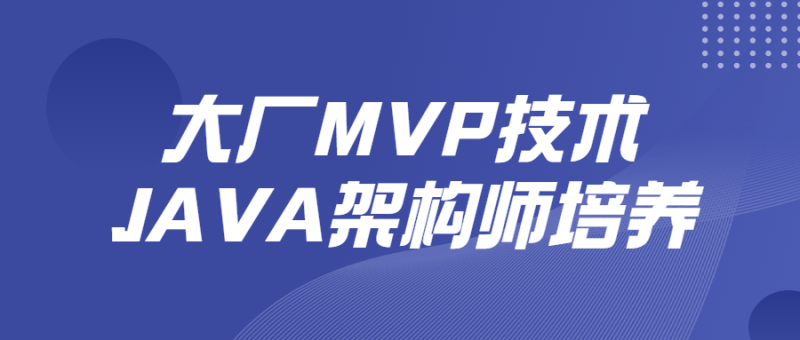 大厂MVP技术JAVA架构师培养-渡漳网