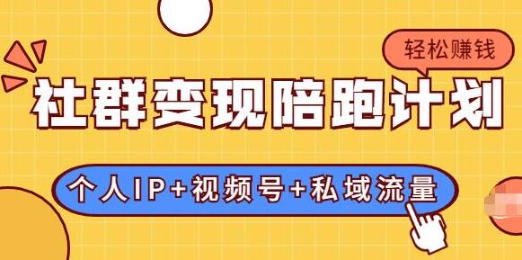 社群变现计划:建立“个人IP+视频号+私域流量”的社群商业模式轻松赚钱-渡漳网