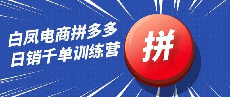 白凤电商拼多多日销千单训练营-渡漳网