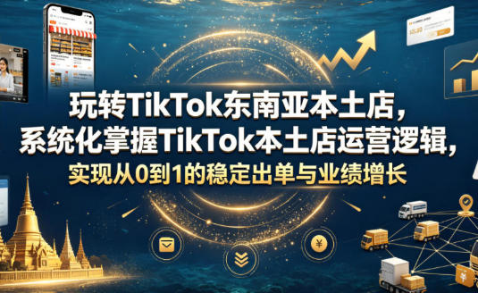 玩转TikTok东南亚本土店，系统化掌握TikTok本土店运营逻辑-渡漳网