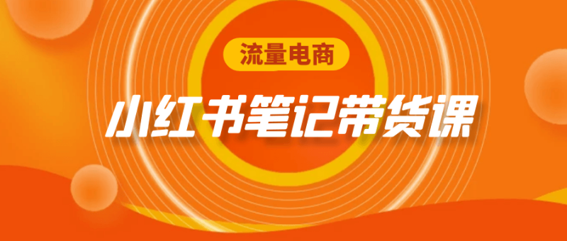 流量电商小红书笔记带货课-渡漳网