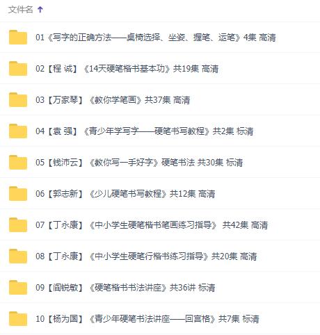 硬笔书法讲座，硬笔书法教程视频教学20套-渡漳网