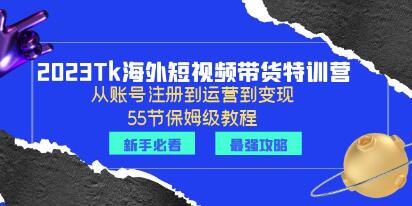 tiktok海外《短视频带货特训营》从账号注册到运营到变现教程视频-渡漳网