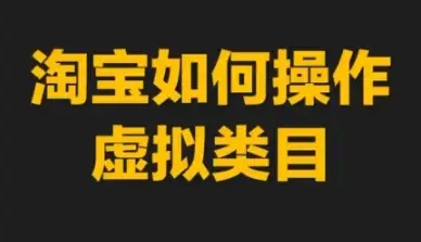 淘宝虚拟类目玩法实操-渡漳网