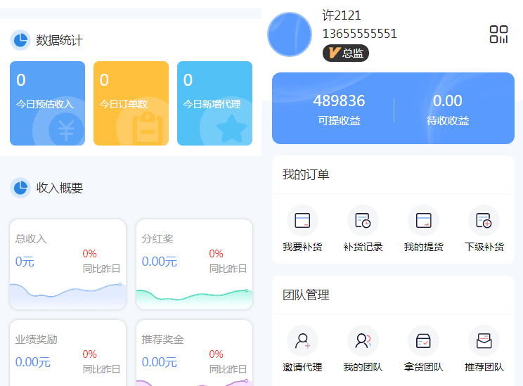 微商代理商补货商城系统源码-渡漳网