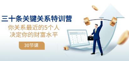 《三十条关键关系特训营》你关系最近的5个人决定你的财富水平-渡漳网