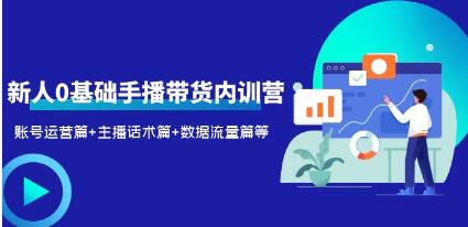 《新人0基础手播带货内训营》账号运营篇+主播话术篇+数据流量篇等-渡漳网