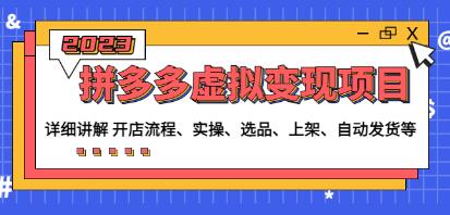 程哥【拼多多虚拟变现项目】讲解开店流程-实操-选品-上架-自动发货等-渡漳网