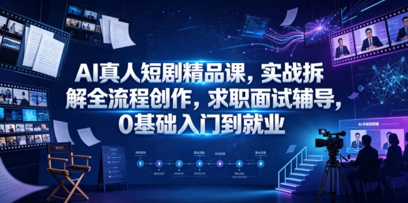 AI真人短剧精品课-渡漳网