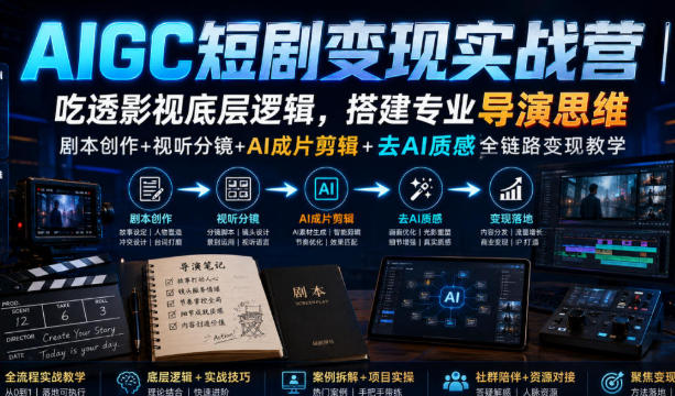 老孙AIGC短剧变现实战营-渡漳网